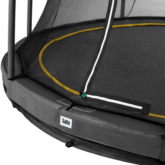 12ft Salta Black Comfort Edition InGround Round Trampoline with Enclosure