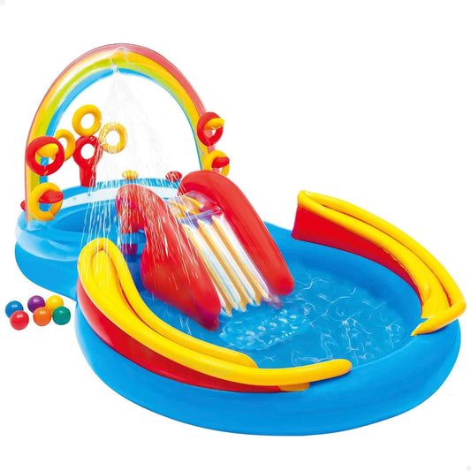 Intex 57453 Rainbow Inflatable Family Pool 9.9ft x 6.4ft x 4.5ft