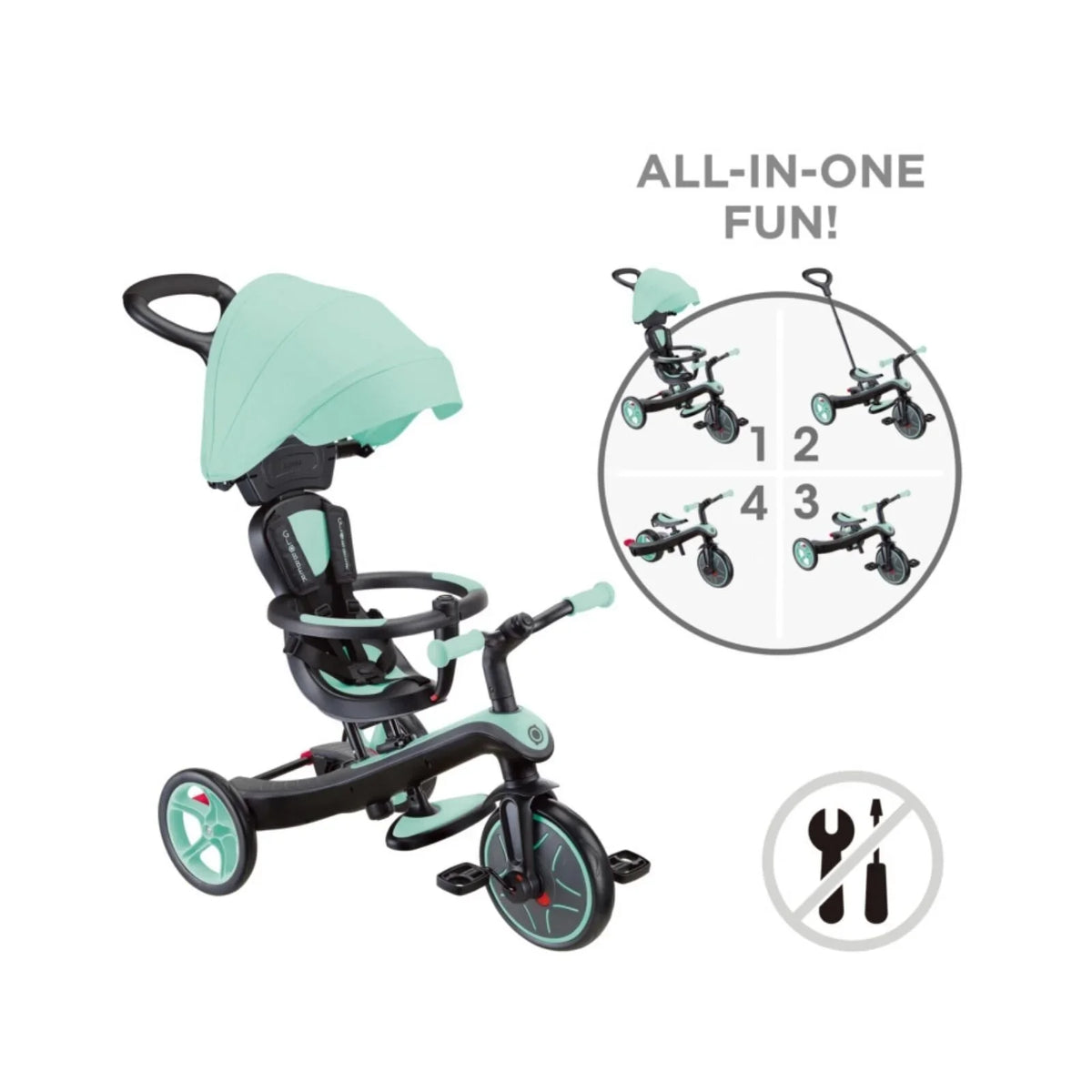 Globber Explorer Trike 4 in 1 - Mint