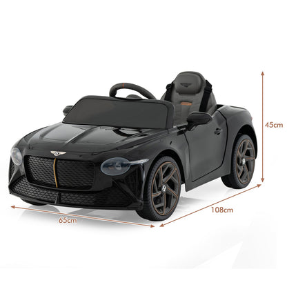 12V Licensed Bentley Bacalar Kids Ride On Car with Scissor Doors and Lights-Black