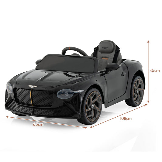 12V Licensed Bentley Bacalar Kids Ride On Car with Scissor Doors and Lights-Black