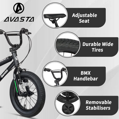 Glerc 14" BMX Style Kids Bike for 3 - 5 Years Old Kids - Gemini