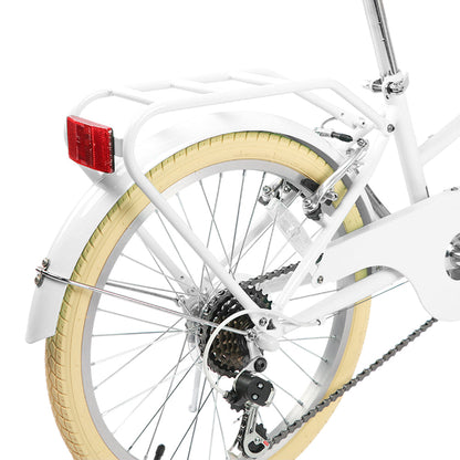 Glerc 24 Inch Beach Cruiser Hybrid Kids Bike (with Rear Rack) - Missy