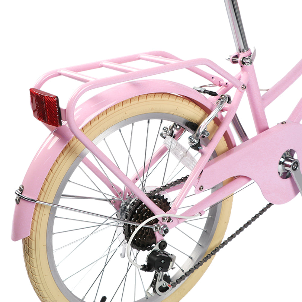 Glerc 20 Inch Beach Cruiser Hybrid Kids Bike with Rear Rack - Missy