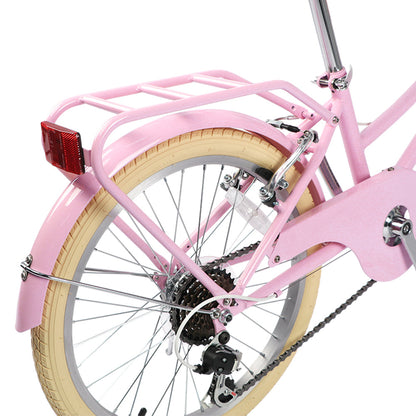 Glerc 20 Inch Beach Cruiser Hybrid Kids Bike with Rear Rack - Missy