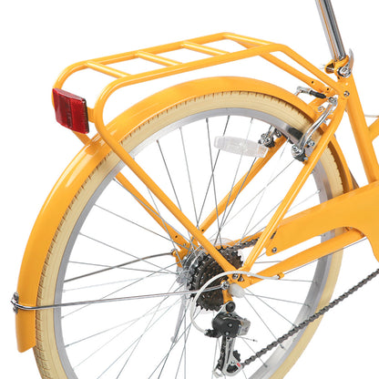 Glerc 24 Inch Beach Cruiser Hybrid Kids Bike (with Rear Rack) - Missy