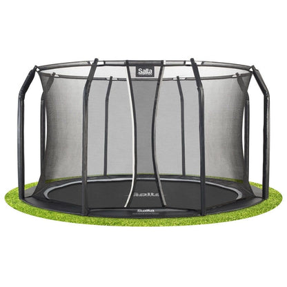 14ft Salta Royal Baseground Black Round Trampoline with Enclosure