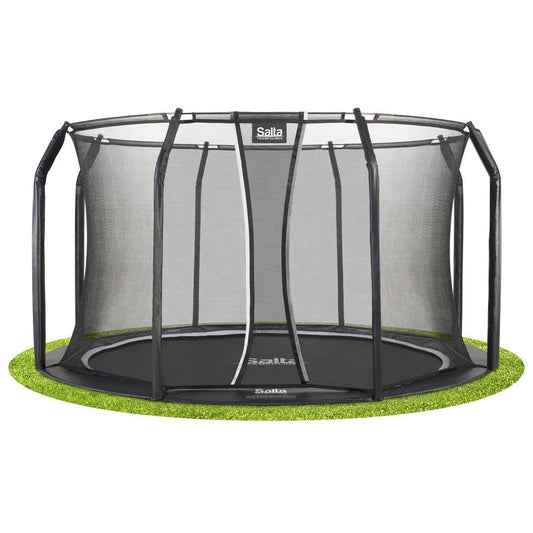 14ft Salta Royal Baseground Black Round Trampoline with Enclosure