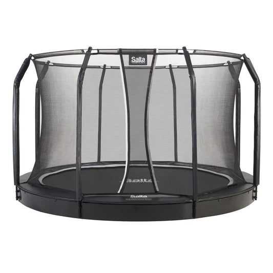 8ft 2" Salta Black Royal Baseground Round Trampoline with Enclosure