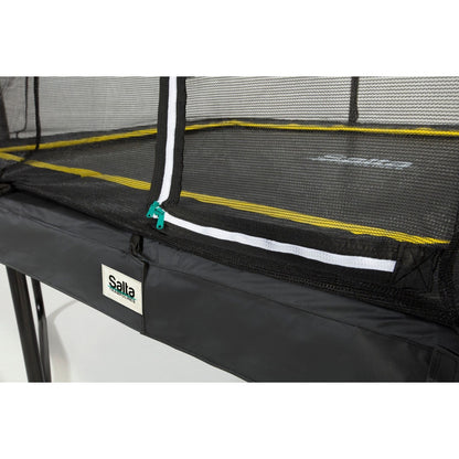12ft x 8ft Salta Black Rectangular Comfort Edition Trampoline with Enclosure