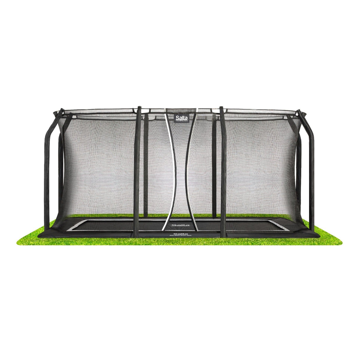 13ft x 8ft Salta Black Royal Baseground Rectangular Trampoline with Enclosure