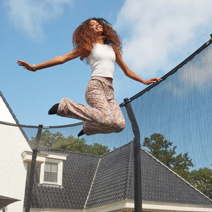 12ft x 7ft Salta Black Rectangular First Class Trampoline with Enclosure