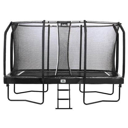 14ft x 8ft Salta Black Rectangular First Class Trampoline with Enclosure