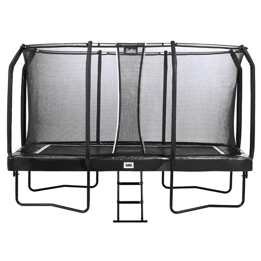 14ft x 8ft Salta Black Rectangular First Class Trampoline with Enclosure