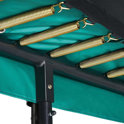 14ft x 8ft Salta Green Rectangular First Class Trampoline with Enclosure