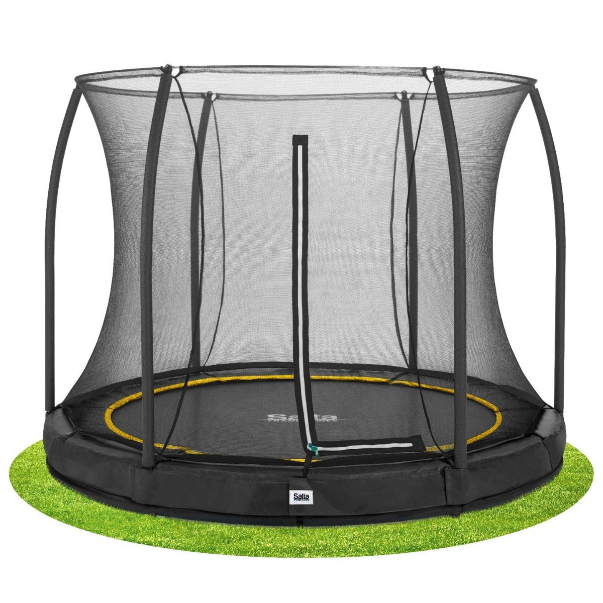 10ft Salta Black Comfort Edition InGround Round Trampoline with Enclosure