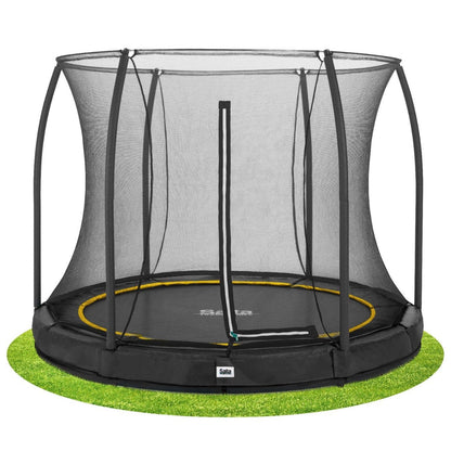 10ft Salta Black Comfort Edition InGround Round Trampoline with Enclosure