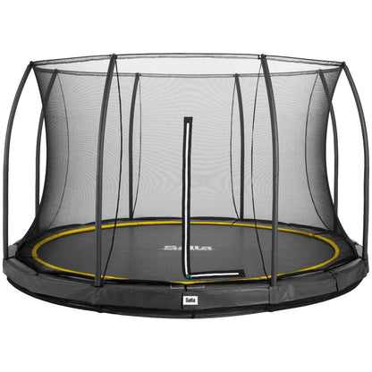 12ft Salta Black Comfort Edition InGround Round Trampoline with Enclosure