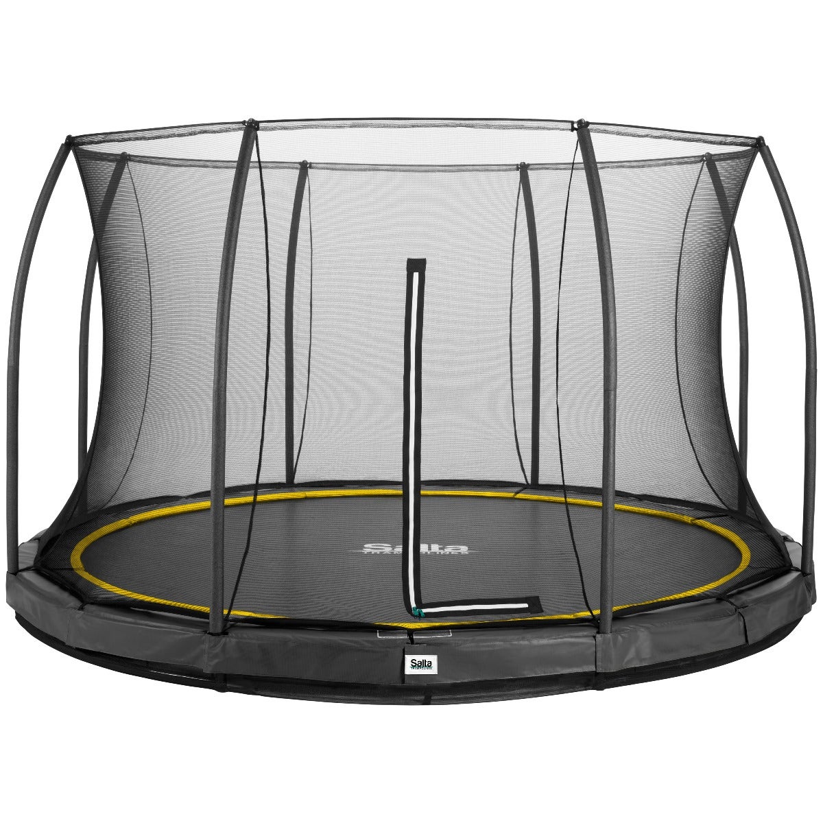 14ft Salta Black Comfort Edition InGround Round Trampoline with Enclosure