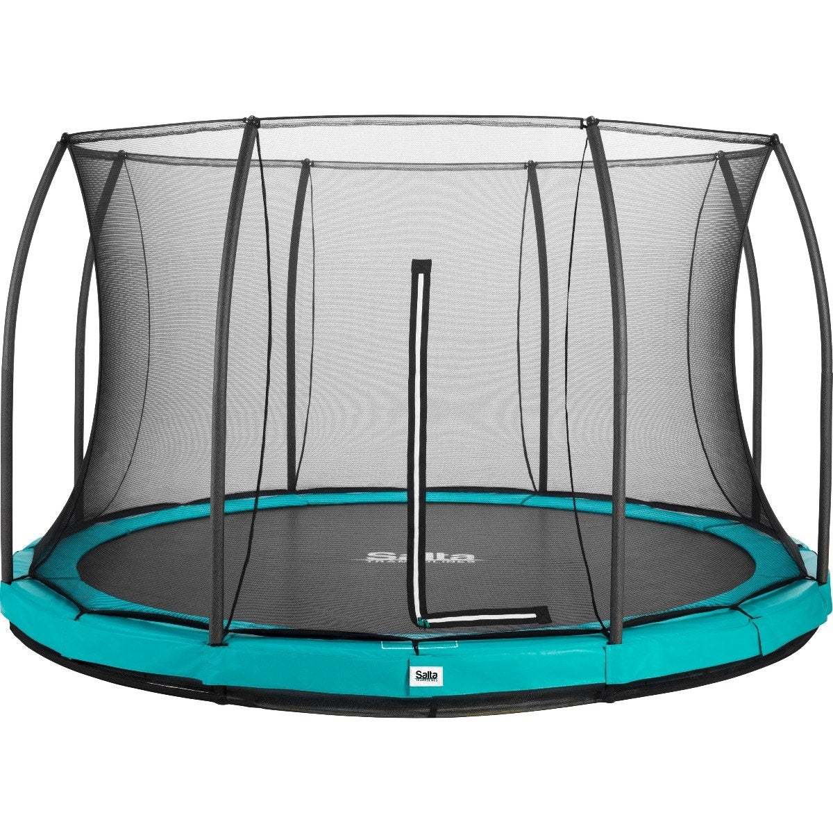 14ft Salta Green Comfort Edition InGround Round Trampoline with Enclosure