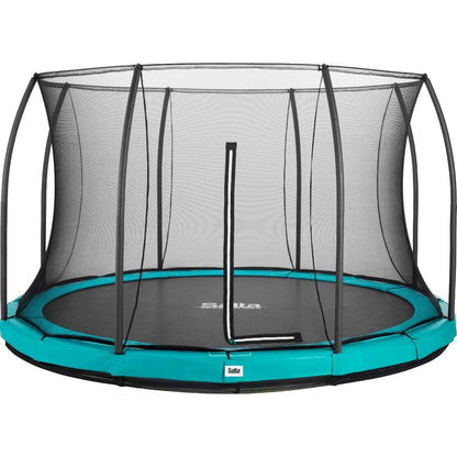 14ft Salta Green Comfort Edition InGround Round Trampoline with Enclosure