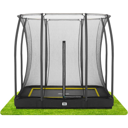 7ft x 5ft Salta Black Rectangular Comfort Edition Inground Trampoline with Enclosure