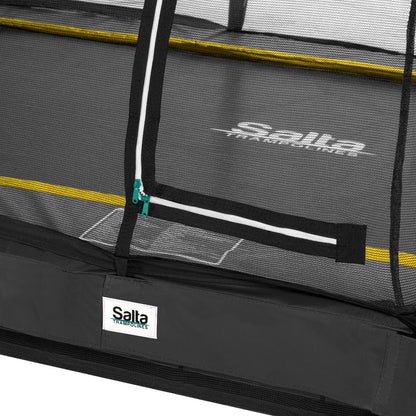 12ft x 8ft Salta Black Rectangular Comfort Edition Inground Trampoline with Enclosure