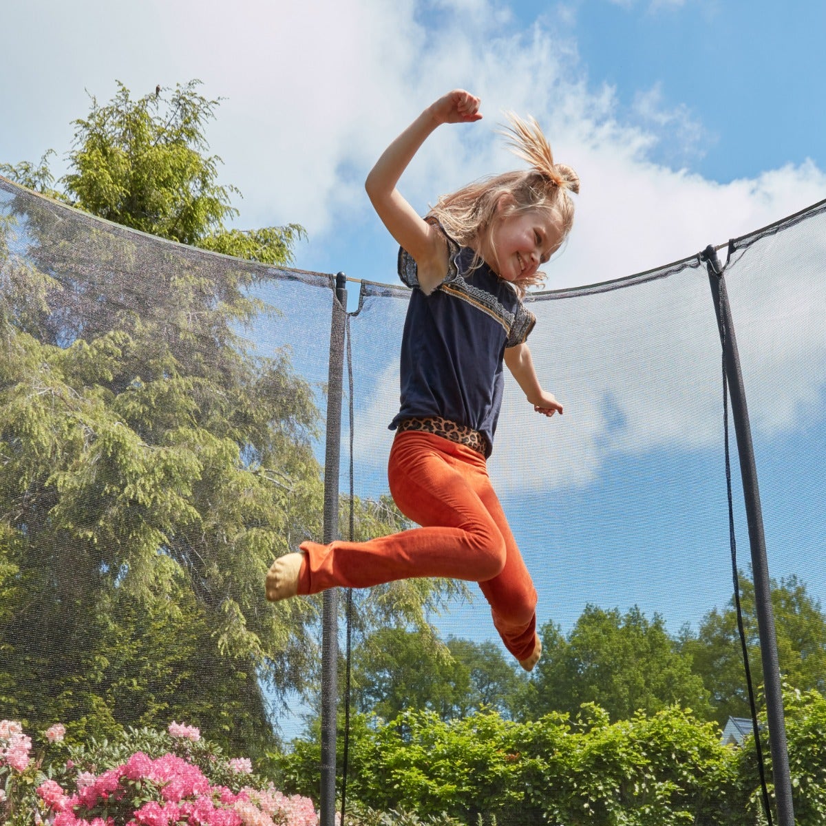 7ft x 5ft Salta Black Rectangular Comfort Edition Inground Trampoline with Enclosure