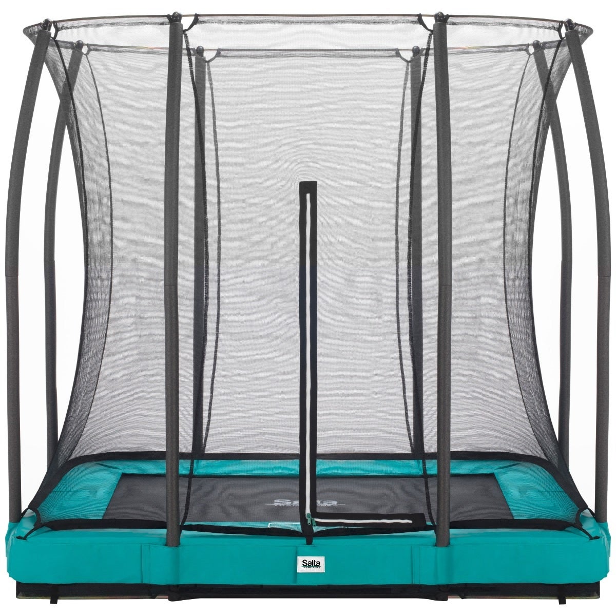 7ft x 5ft Salta Green Rectangular Comfort Edition Inground Trampoline with Enclosure