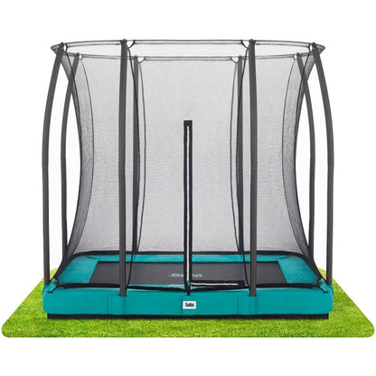 7ft x 5ft Salta Green Rectangular Comfort Edition Inground Trampoline with Enclosure