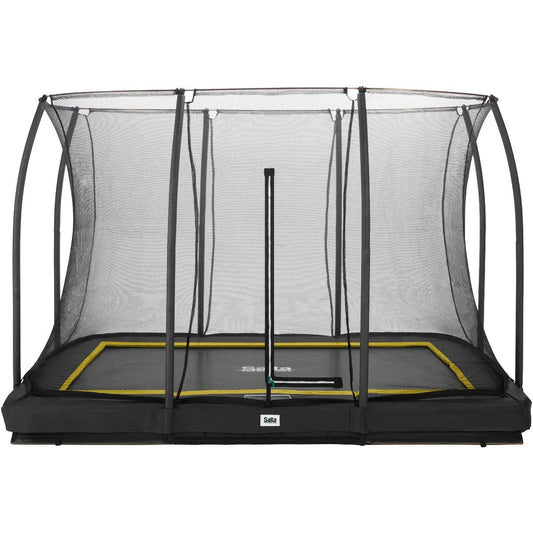 12ft x 8ft Salta Black Rectangular Comfort Edition Inground Trampoline with Enclosure