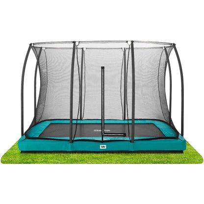 10ft x 7ft Salta Green Rectangular Comfort Edition Inground Trampoline with Enclosure