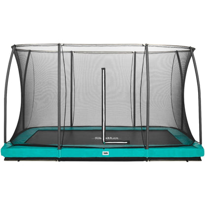 12ft x 8ft Salta Green Rectangular Comfort Edition Inground Trampoline with Enclosure