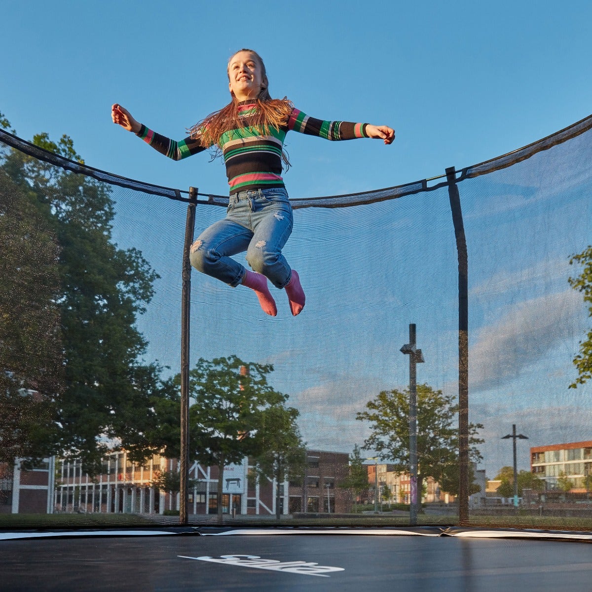 14ft Salta Black Round Premium Edition Trampoline with Enclosure