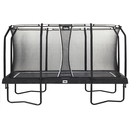 13ft x 8ft Salta Black Rectangular Premium Edition Trampoline with Enclosure