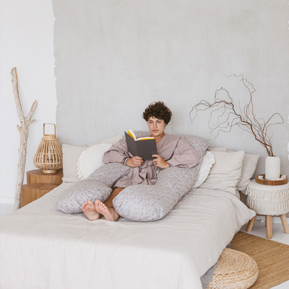 MINICAMP U-Shaped Pregnancy Pillow with Organic Cover in Grey | Kapok or PES Filling
