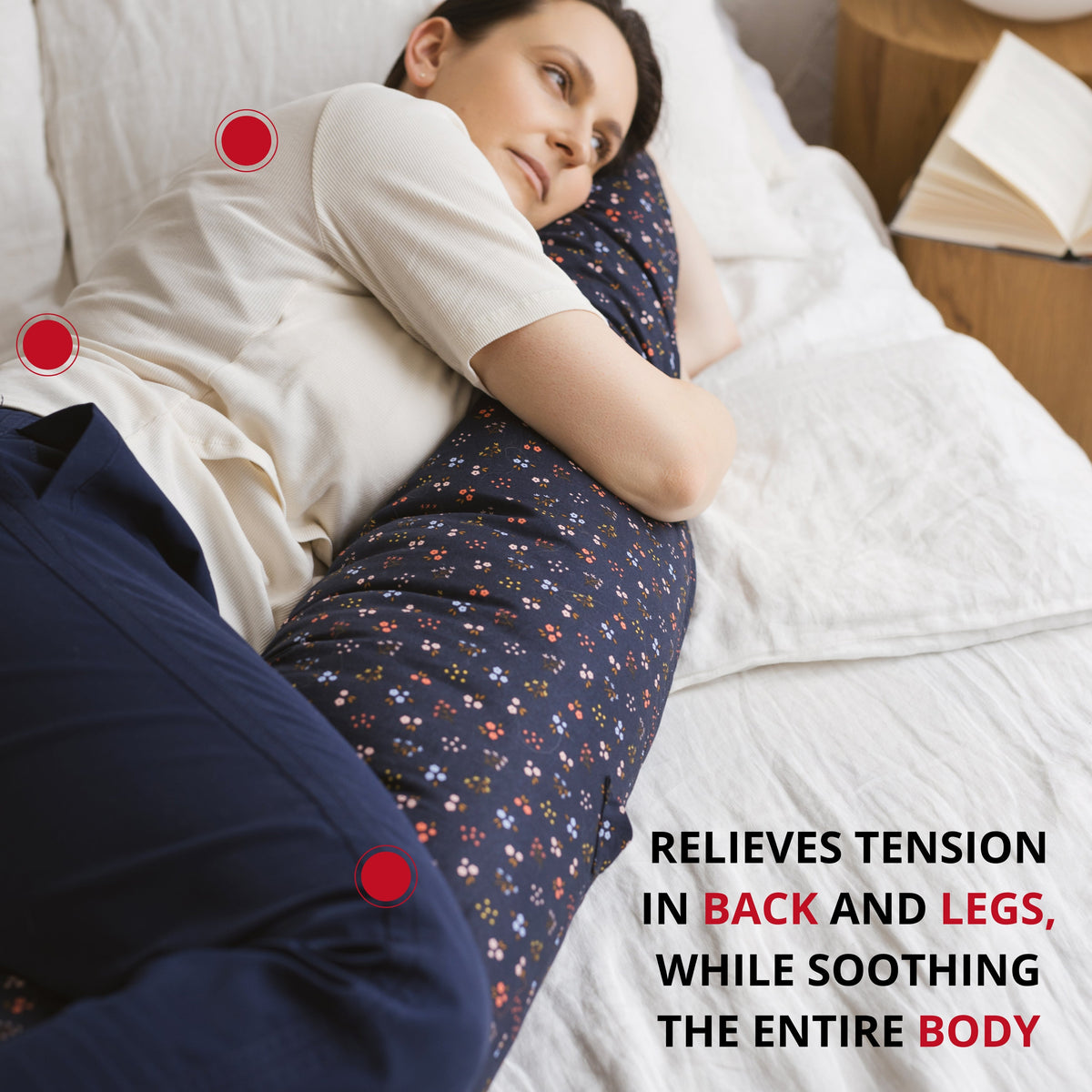 MINICAMP C-Shape Nursing & Pregnancy Pillow with Organic Navy Blue Cover | Kapok or PES Filling
