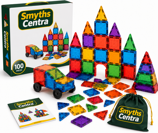 Smyths Centra 100-Piece Magnetic Building Tiles Set