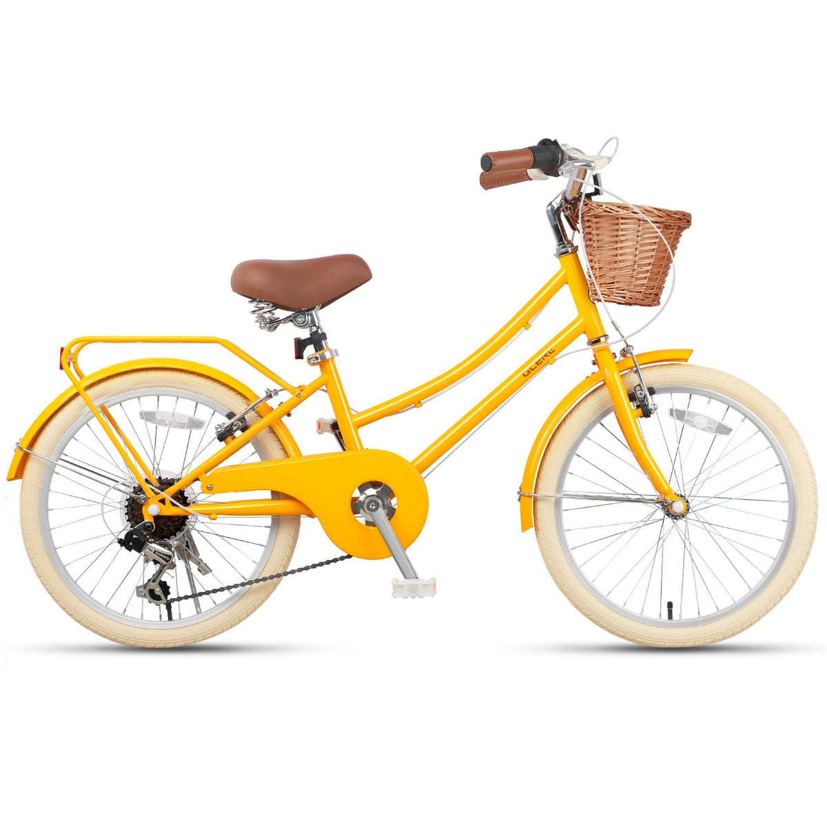 Glerc 20 Inch Beach Cruiser Hybrid Kids Bike with Rear Rack - Missy