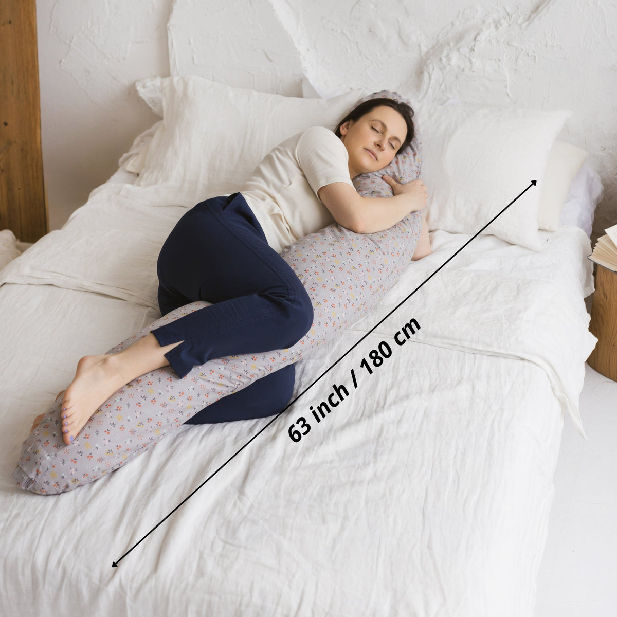 MINICAMP C-Shape Nursing & Pregnancy Pillow with Organic Grey Cover | Kapok or PES Filling
