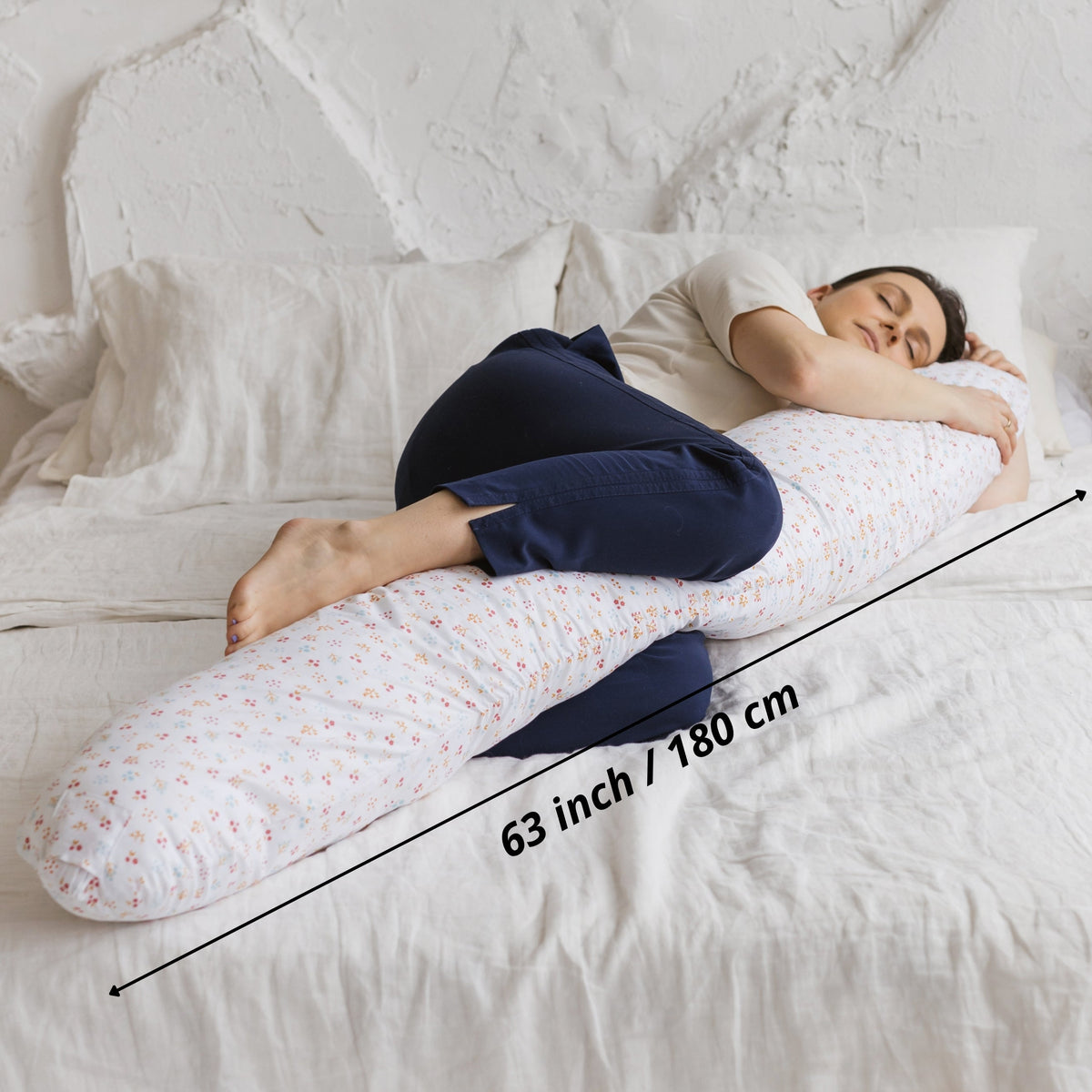 MINICAMP C-Shape Nursing & Maternity Pillow with Organic Milk White Cover | Natural Kapok or PES Filling