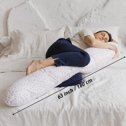 MINICAMP C-Shape Nursing & Maternity Pillow with Organic Milk White Cover | Natural Kapok or PES Filling
