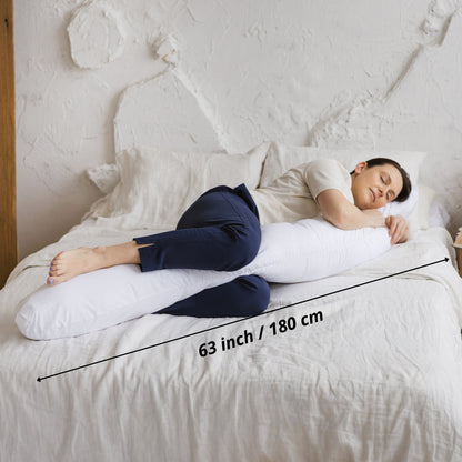 MINICAMP C-Shape Baby Feeding & Pregnancy Pillow with Organic White Cover | Kapok or PES Filling