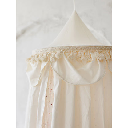 MINICAMP Kids Bed Canopy with Tulle & Tassels in Cream