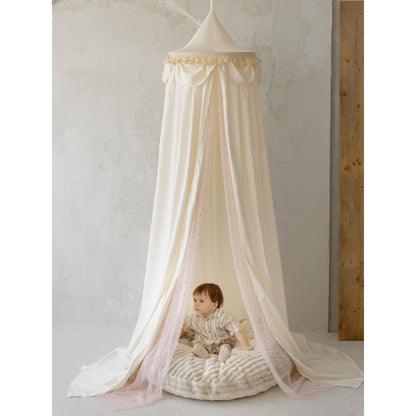 MINICAMP Kids Bed Canopy with Tulle & Tassels in Cream