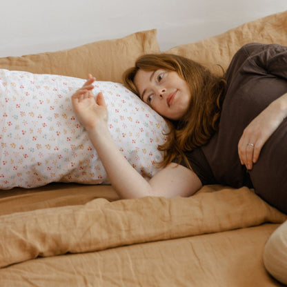 MINICAMP Full Body Pillow for Sleeping & Lumbar Support with Organic Cover in Milk White