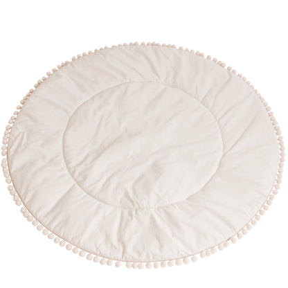 MINICAMP Kids Playmat with Pompom Border in Ecru