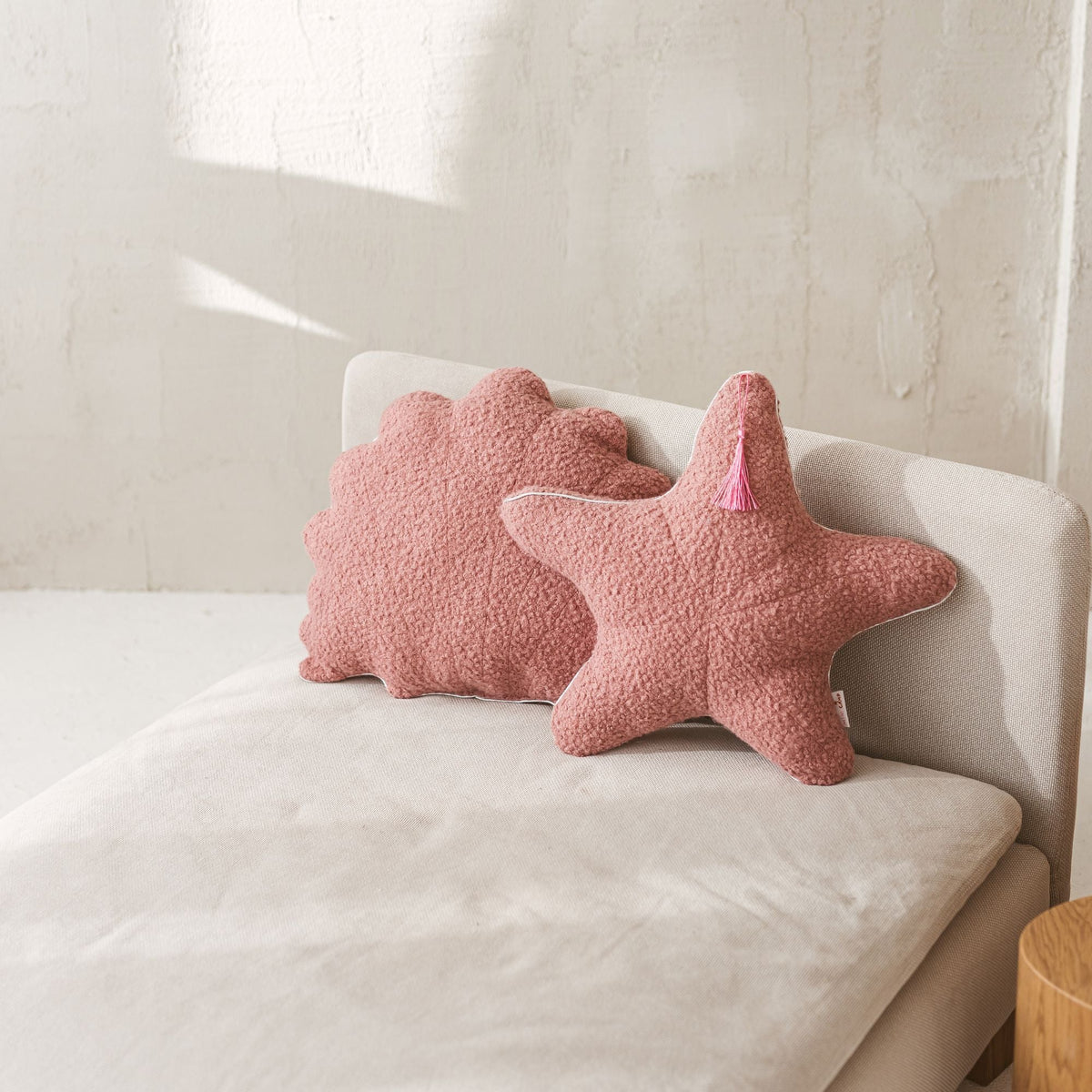 MINICAMP Rose Boucle Starfish Cushion with Chic Metallic Trim