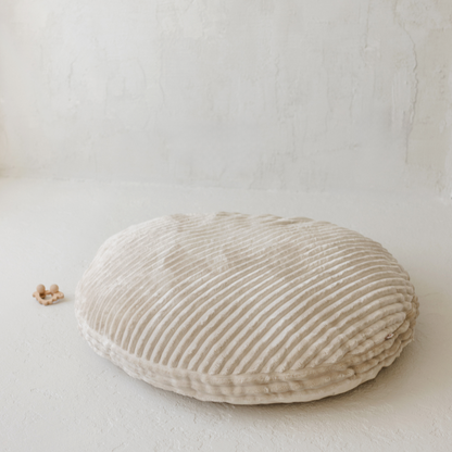 MINICAMP large kids floor cushion with a soft minky corduroy-style fabric in ecru