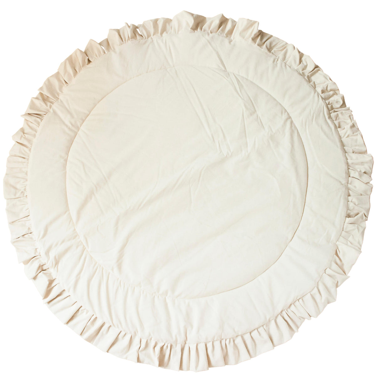 MINICAMP Kids Playmat with Ruffled Border in Ecru
